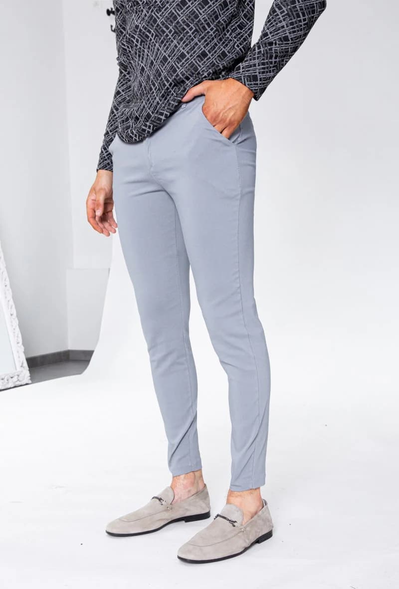 Cherolini Skinny Pantalon Staalgrijs